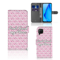 Huawei P40 Lite Portemonnee Hoesje Flowers Pink DTMP - thumbnail