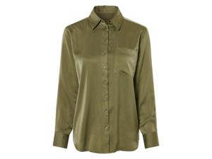 esmara Satijnen dames blouse (40, Groen)