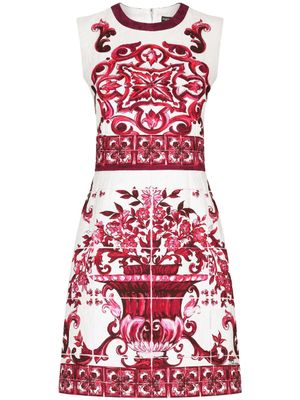 Dolce & Gabbana robe courte à imprimé Majolica - Blanc