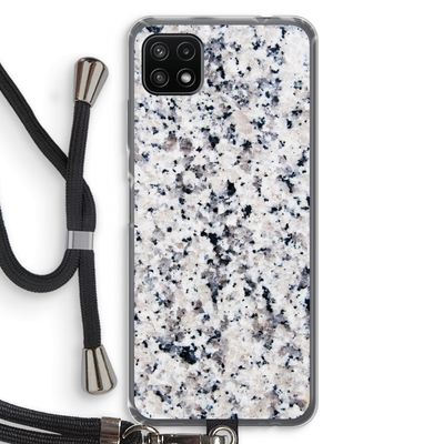 Gespikkelde marmer: Samsung Galaxy A22 5G Transparant Hoesje met koord