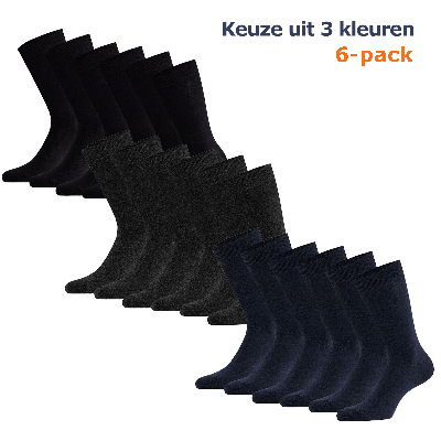 Apollo Sokken Basic Bamboo Navy 6-pack-35/38