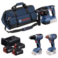 Bosch Professional GSR + GDX + GBH + 3x5.0Ah + GAL 12V/18V-80 0615A50093 Gereedschapsset