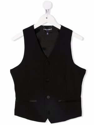 Emporio Armani Kids veston à simple boutonnage - Noir