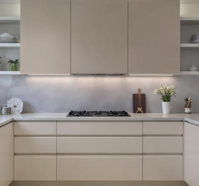 Crèmekleurig vel keuken muursticker