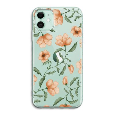 Peachy flowers: iPhone 11 Transparant Hoesje