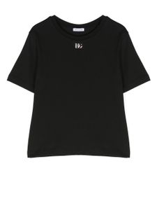 Dolce & Gabbana Kids logo-plaque short-sleeved T-shirt - Noir