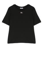 Dolce & Gabbana Kids t-shirt à plaque logo - Noir - thumbnail