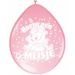 Ballonnen geboorte meisje - 8x - lichtroze - baby thema versiering