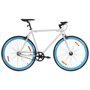 Fiets met vaste versnelling 700 c 59 cm wit en blauw