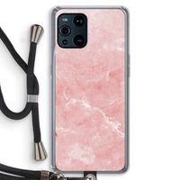 Roze marmer: Oppo Find X3 Transparant Hoesje met koord