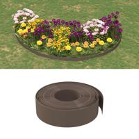VidaXL Tuinrand 10 m 15 cm polyetheen bruin