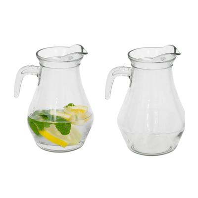 Gerimport Schenkkan/water/ wijn karaf - 2x - glas - transparant - 1800 ml - 14 x 17 x 22 cm