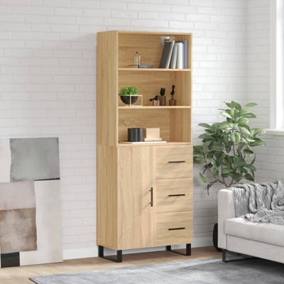 Hoge kast 69,5x34x180 cm bewerkt hout sonoma eikenkleurig