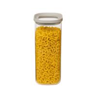 5Five Voorraadpot - keuken/voedsel - glas - 1600 ml - luchtdichte deksel - transparant/beige