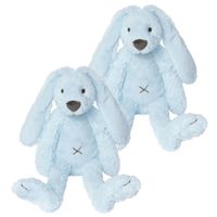 2x stuks happy Horse blauw pluche konijn knuffel Richie - thumbnail