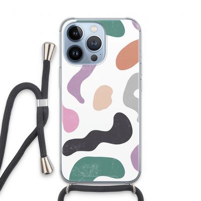 Memphis Shapes: iPhone 13 Pro Transparant Hoesje met koord
