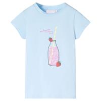VidaXL Kindershirt 128 zachtblauw