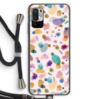 Terrazzo Memphis Pink: Xiaomi Redmi Note 10 5G Transparant Hoesje met koord Terrazzo Memphis Pink: Xiaomi Redmi Note 10 5G Transparant Hoesje met koord