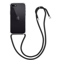 Basey iPhone SE 2022 Hoesje Met Koord Hoes Siliconen Case - Transparant