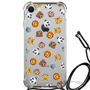 Doorzichtige Silicone Hoesje voor iPhone SE 2022 | 2020 | 8 | 7 Dieren Emojis