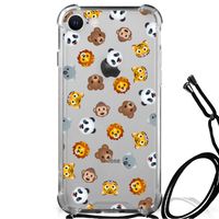 Doorzichtige Silicone Hoesje voor iPhone SE 2022 | 2020 | 8 | 7 Dieren Emojis - thumbnail