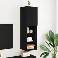 TV-kast Zwart 30.5 x 30 x 102 cm Bewerkt hout