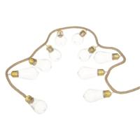Atmosphera Lichtslinger/lichtsnoer - gloeilampen aan jute touw - 165 cm - Feestverlichting slinger