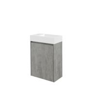 Storke Edge zwevend toiletmeubel 40 x 22 cm beton donkergrijs met Vida wastafel in glanzend composiet marmer