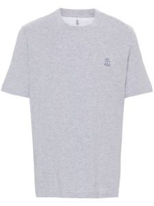 Brunello Cucinelli t-shirt à logo imprimé - Gris