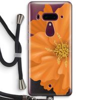 Orange Ellila flower: HTC U12+ Transparant Hoesje met koord