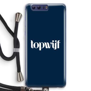 Topwijf Navy: Honor 9 Transparant Hoesje met koord
