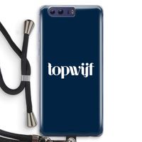 Topwijf Navy: Honor 9 Transparant Hoesje met koord