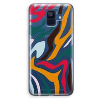 Colored Zebra: Samsung Galaxy A6 (2018) Transparant Hoesje - thumbnail