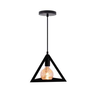 Homestyle Pro mk007-b industriële pyramide hanglamp 25x22 cm zwart/metaal