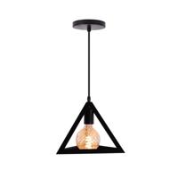Homestyle Pro mk007-b industriële pyramide hanglamp 25x22 cm zwart/metaal