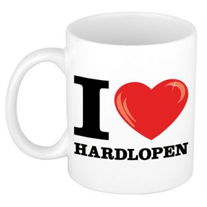 Cadeau I love hardlopen kado koffiemok / beker voor hardloop liefhebber 300 ml   -