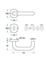 Krukgarn UNO rvs mat WC 8mm