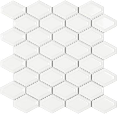 Mozaïek tegels Honingraat Wit Glans 25,9x25 - Hexagon Wand en vloer Geglazuurde porseleinen steengoed