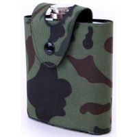 Heupflesje RVS in camouflage hoes/tas 177 ml - thumbnail