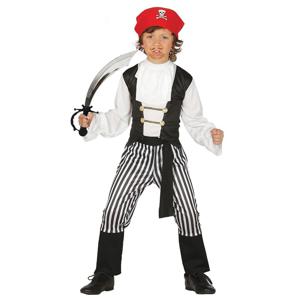 Verkleed piraten outfit voor kinderen maat 110-116 met zwaard One size  -