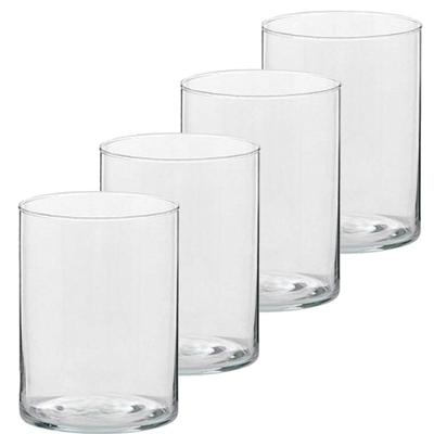 Trend Candles Theelichthouder - 4x - transparant glas - hoog model - 5,5 x 6,5 cm - Kaarsenhouders