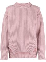 Moncler pull en laine à patch logo - Rose