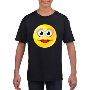 Emoticon t-shirt diva zwart kinderen