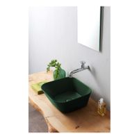 Waskom By Goof Mees | 42 cm | Keramiek | Vrijstaand | Rond | Groen mat