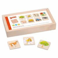 Goki houten memo op het platteland