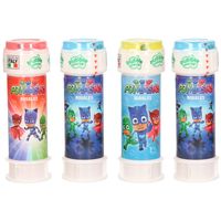 4x Disney PJ Masks bellenblaas flesjes met bal spelletje in dop 60 ml voor kinderen - thumbnail