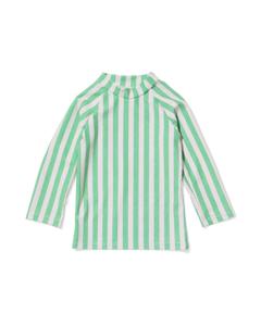 HEMA Babyshirt UV-beschermend Strepen Groen (groen)