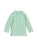 HEMA Babyshirt UV-beschermend Strepen Groen (groen)