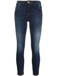 PINKO jean skinny crop à logo appliqué - Bleu