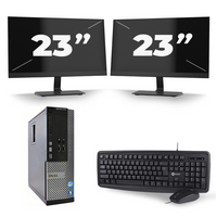 Dell Optiplex 9020 SFF - Intel Core i5-4e Generatie - 8GB RAM - 256GB SSD - Windows 10 + 2x 23 inch Monitor